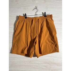 Orange Athletic Lululemon Bowline Short Ripstop Fabric Sz Med